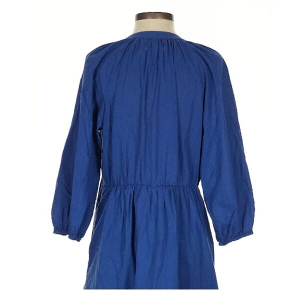 Xirena Ella Dress 100% Cotton Long Sleeve Tired Cobalt Blue Midi Size Small - Picture 5 of 11